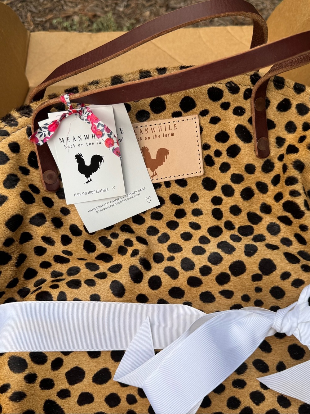 Meanwhile Back On The Farm Cheetah Cowhide Leather Backpack 2.0